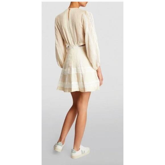 Sandro Lace Cut Out Short Cream Dress. Size 34 or US 2 - Picture 4 of 7
